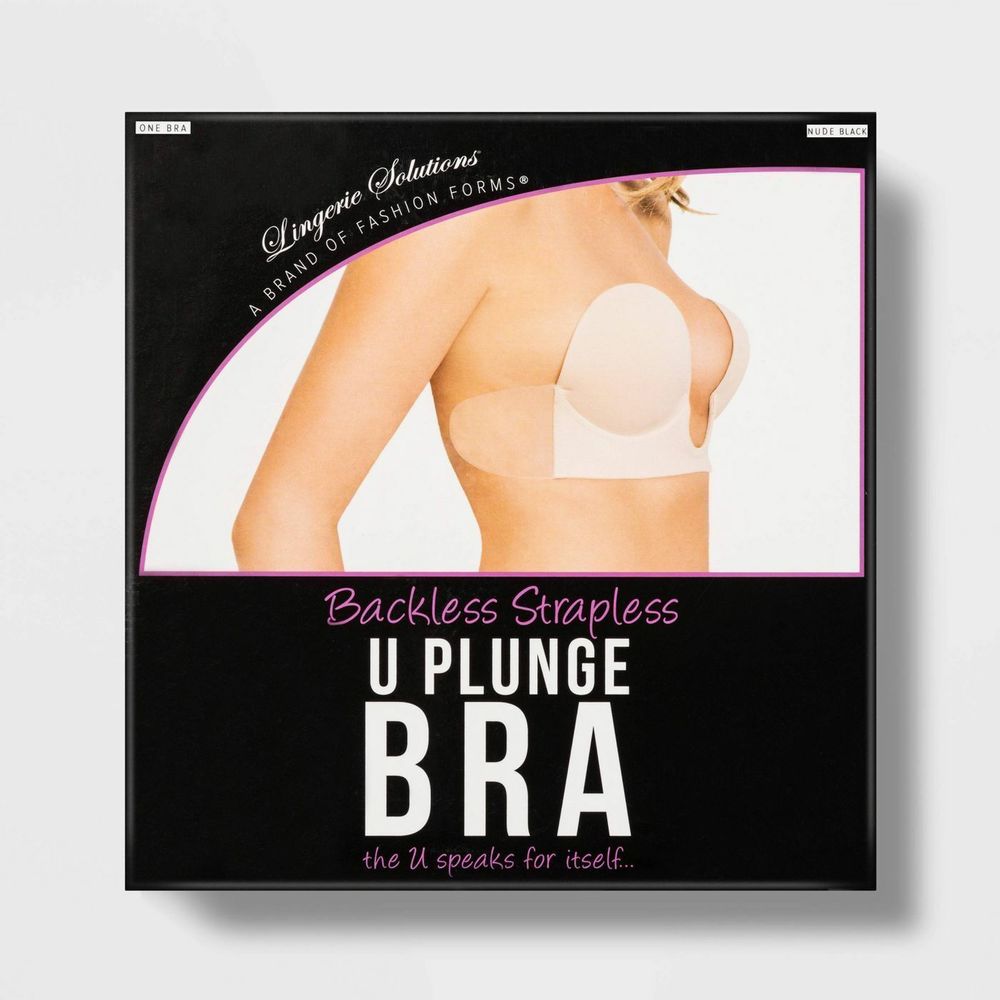 Fashion Forms Women's Adhesive Strapless Backless U Plunge Bra Nude C Cup 1020
